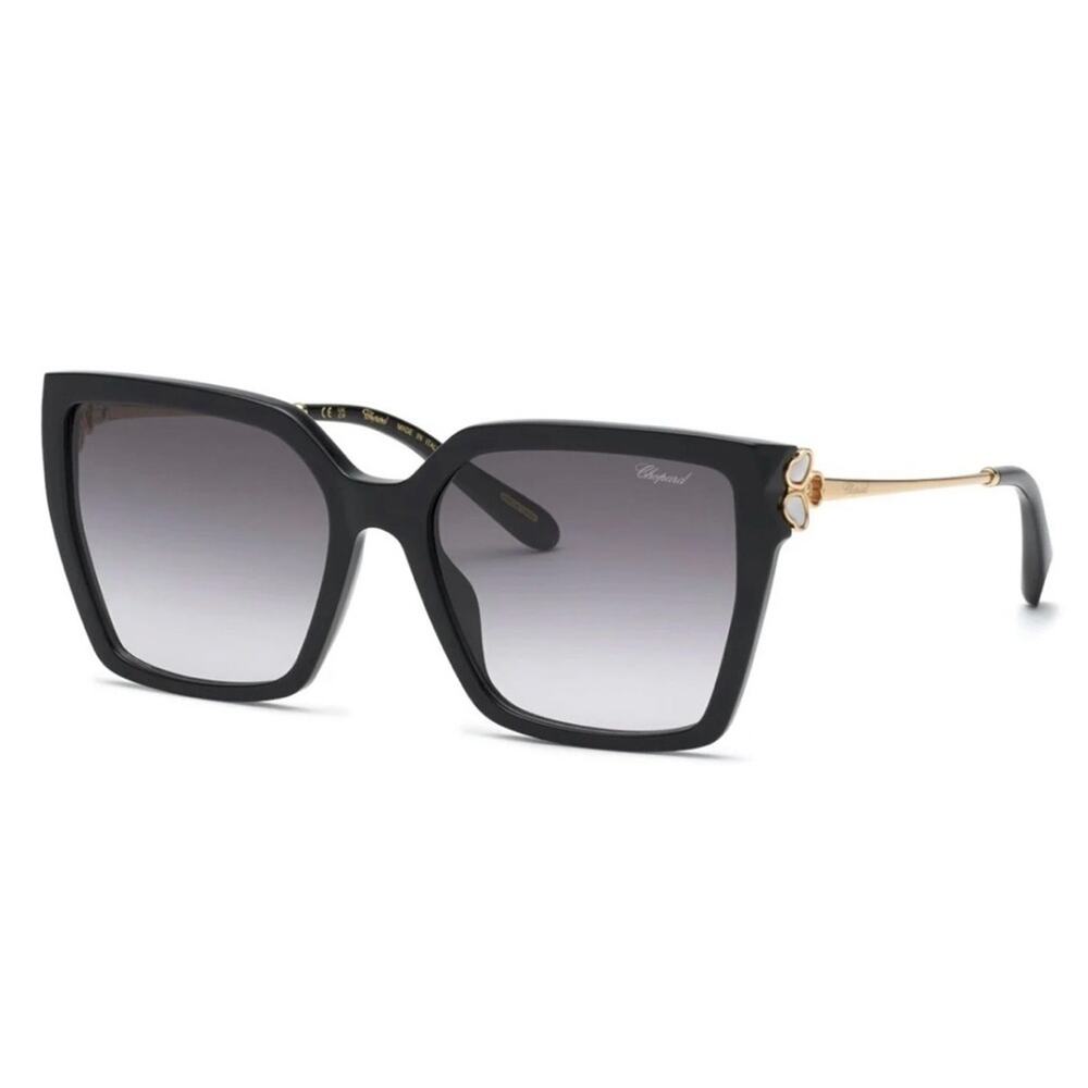 NEW!!! Chopard SCH371V 0700 Black Happy Hearts Women Sunglasses, Authentic